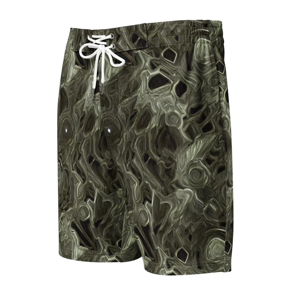 Olive Vortex on Men's Board Shorts — Front
