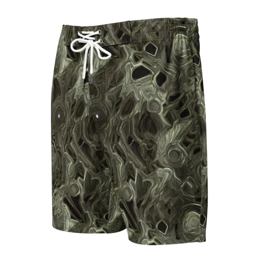 Olive Vortex on a Men's Board Shorts