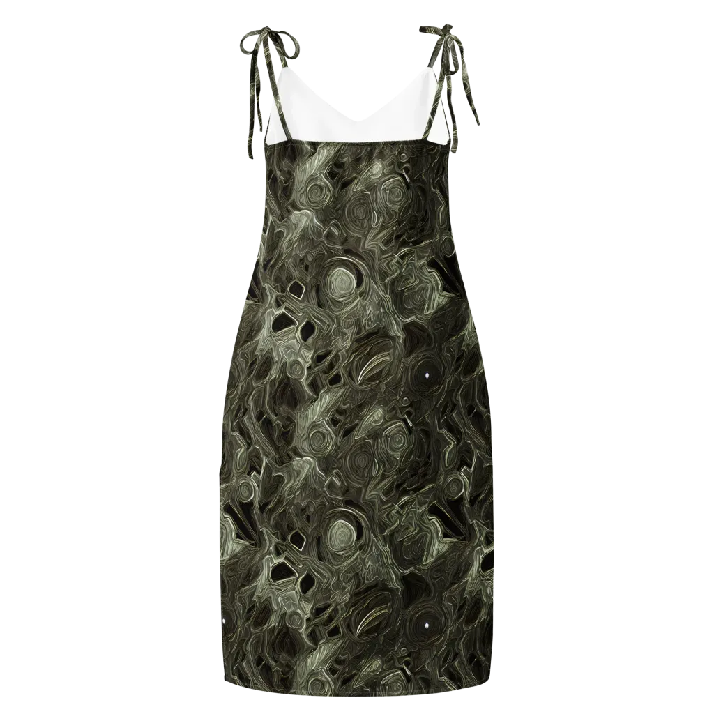 Olive Vortex on Slip Dress — Back