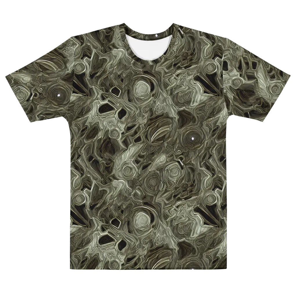 Olive Vortex on Men's Cotton Crew Neck T-Shirt — Front