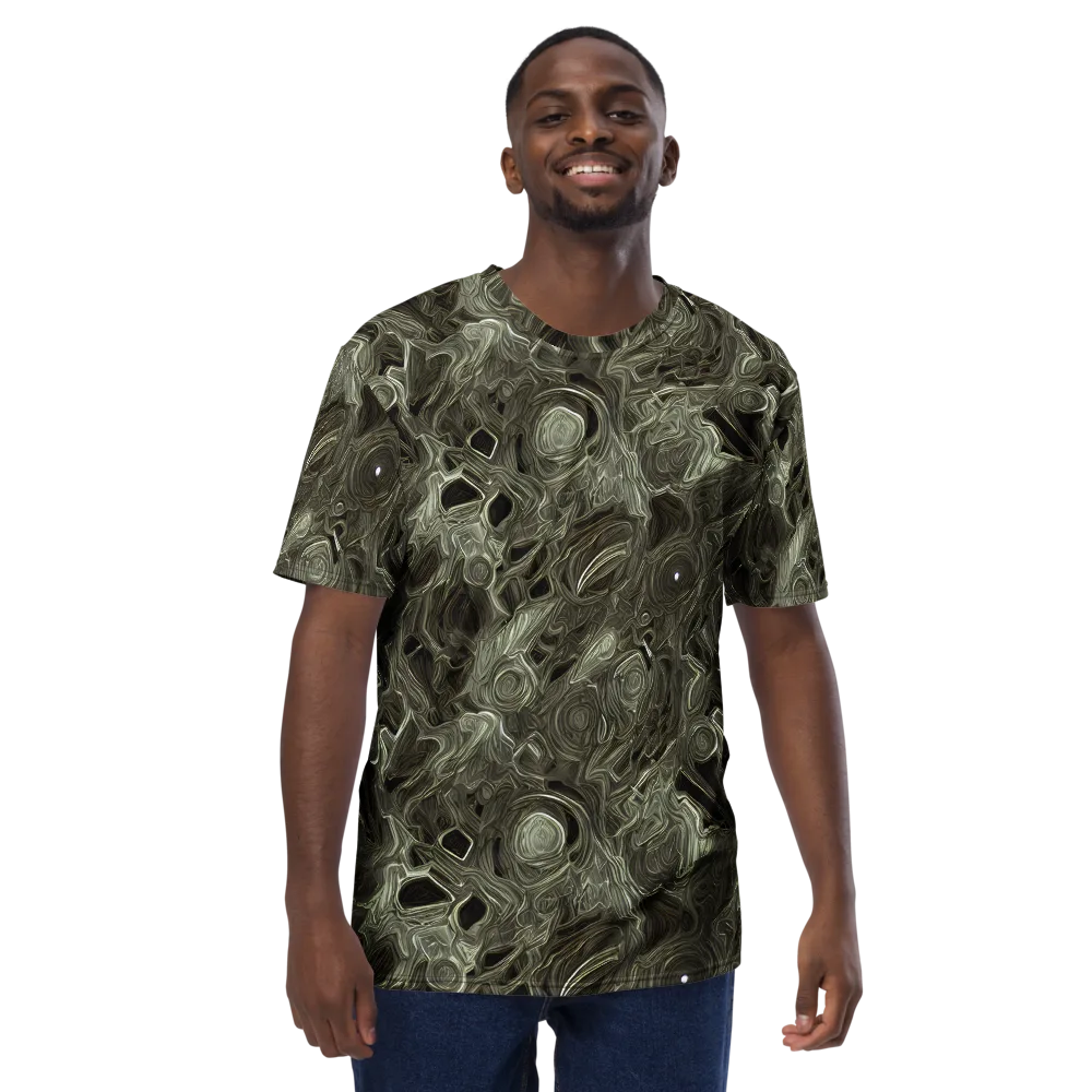 Olive Vortex on Men's Crew Neck T-Shirt — Front