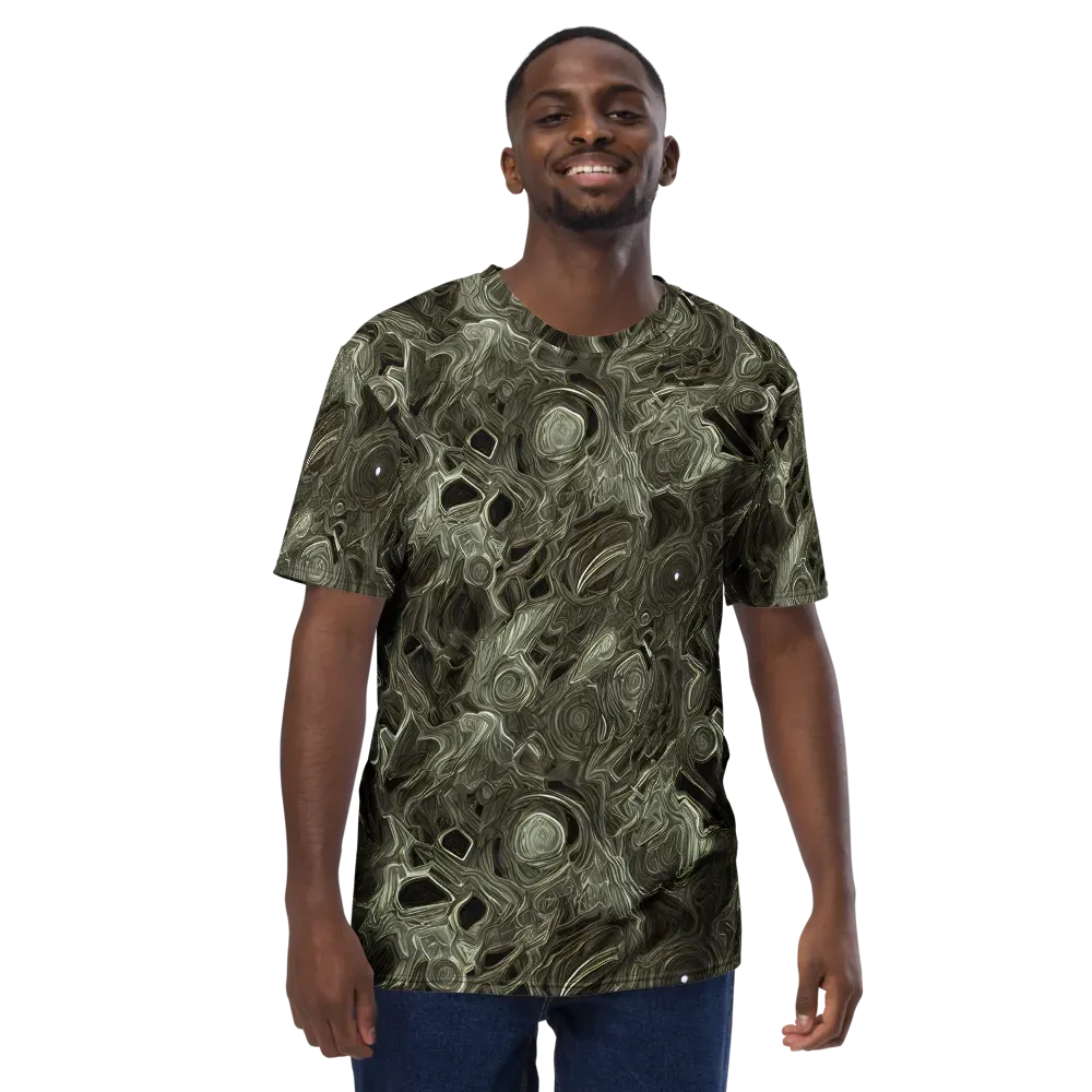 Olive Vortex on Men's Crew Neck T-Shirt — Front