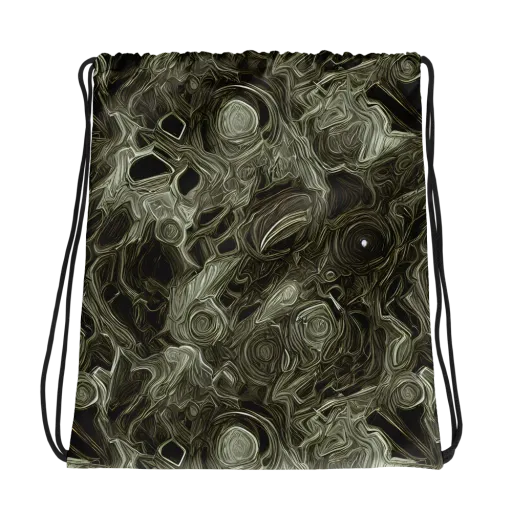 Olive Vortex on a Drawstring Bag