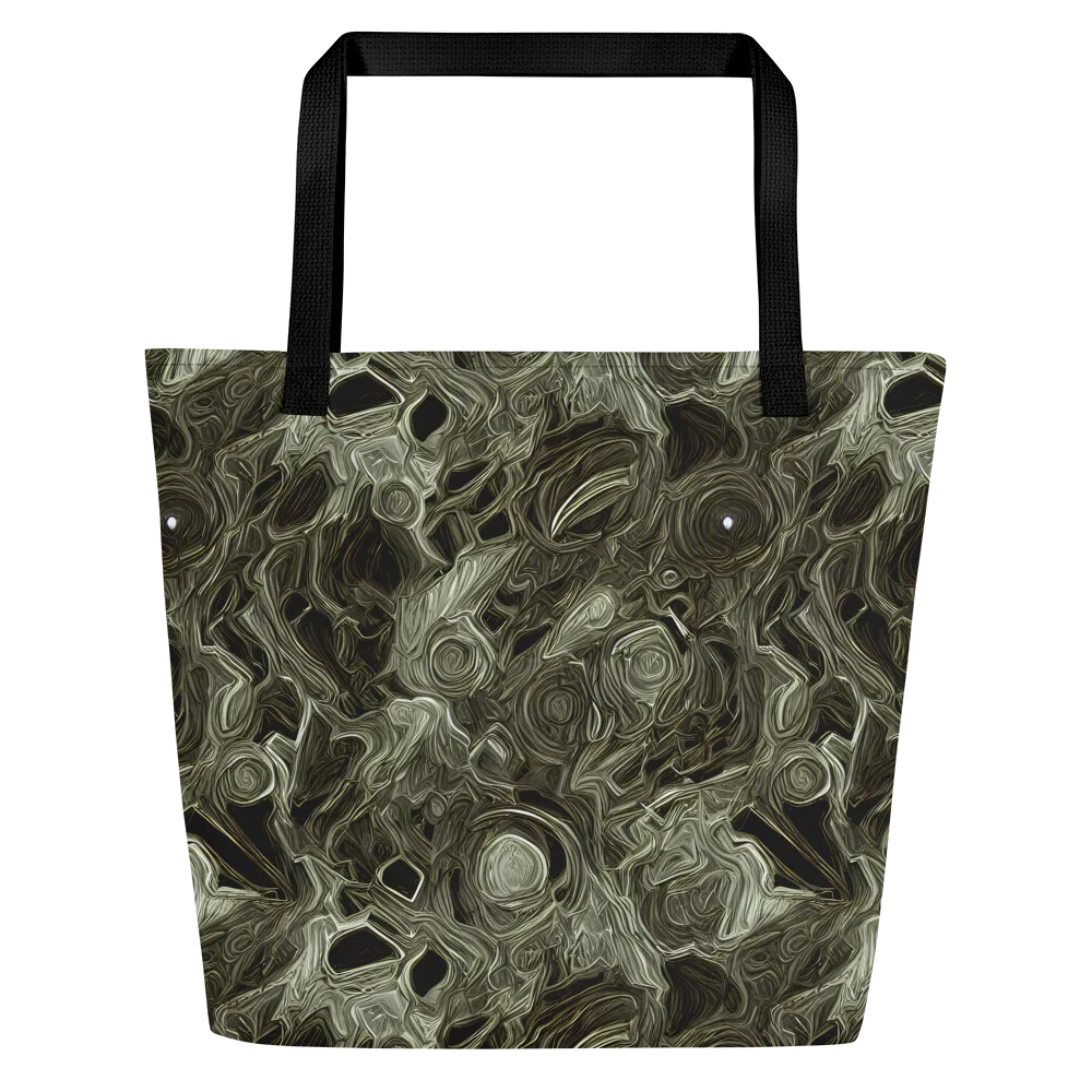Olive Vortex on Large Tote Bag W/ Pocket — Front