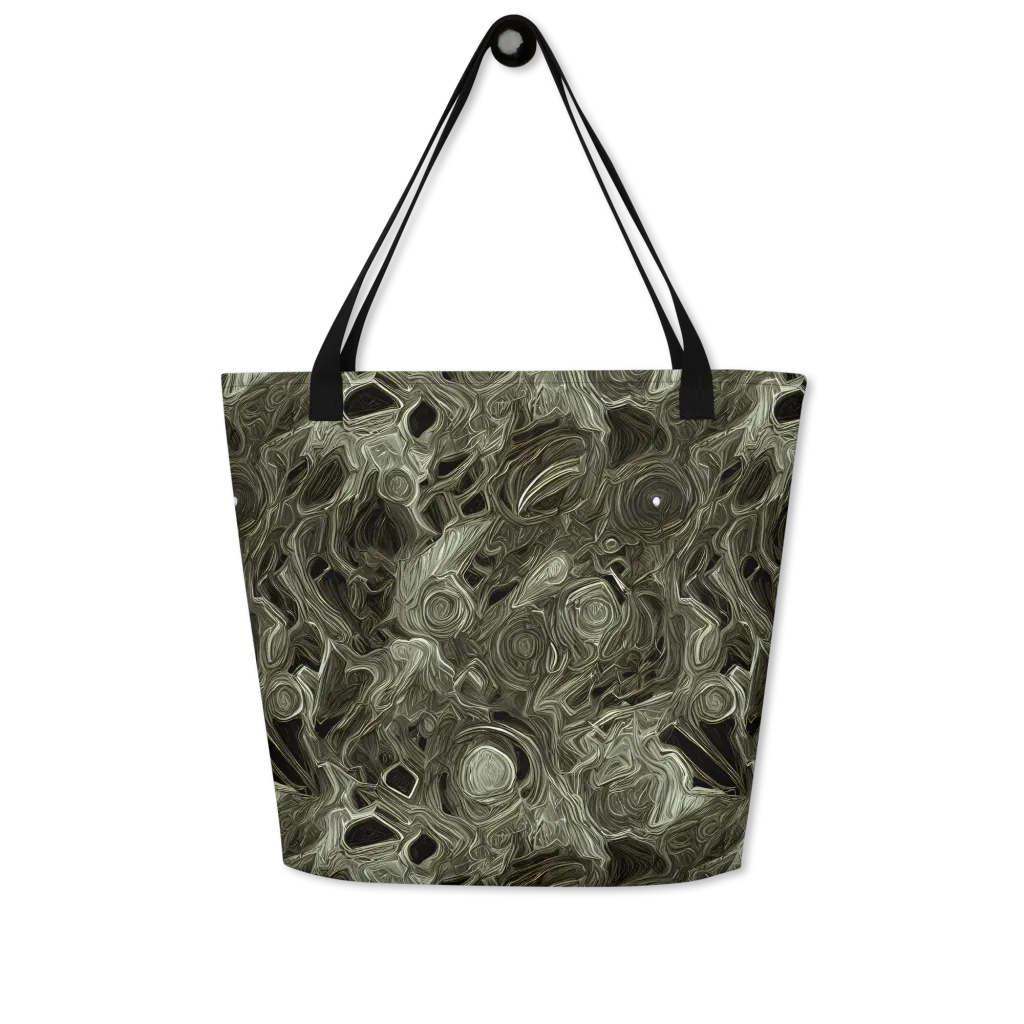 Olive Vortex on Large Tote Bag W/ Pocket — Front