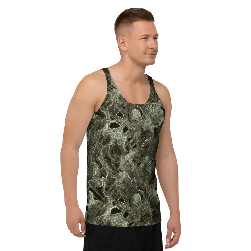 Olive Vortex on Men's Tank Top — Right Front
