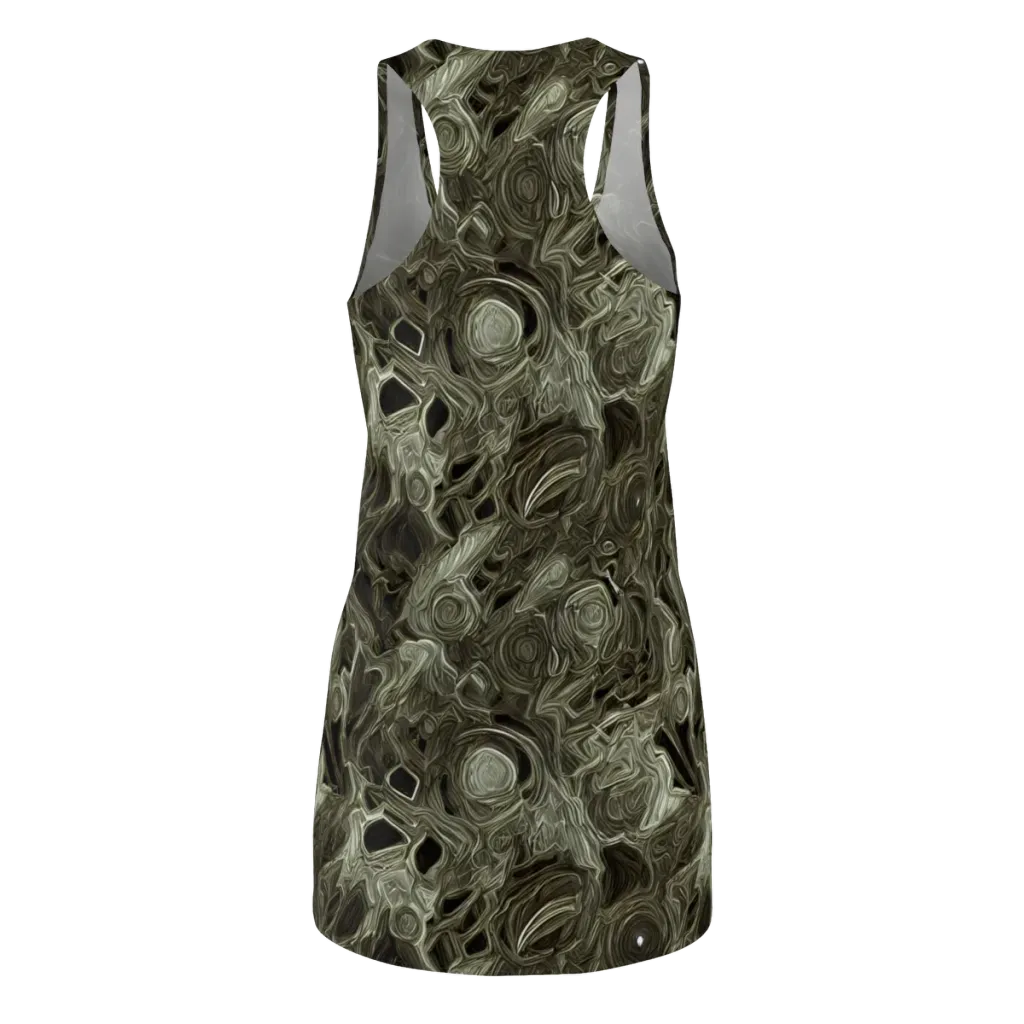 Olive Vortex on Racerback Dress — Back
