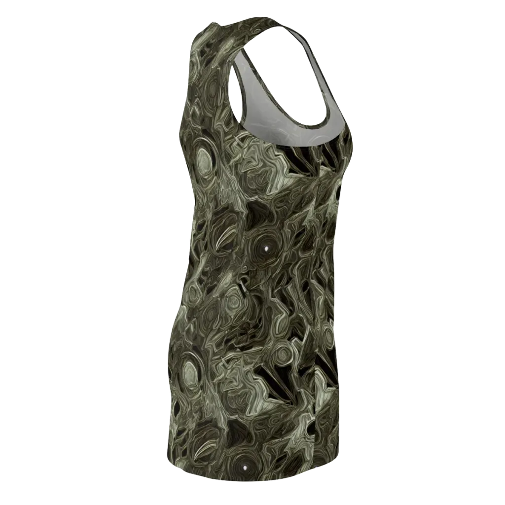 Olive Vortex on Racerback Dress — Back Side