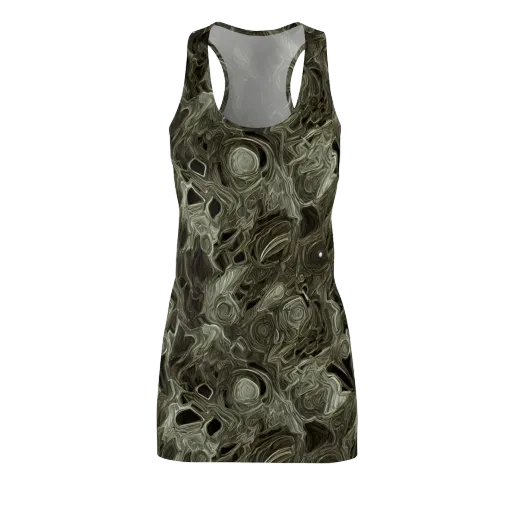 Olive Vortex on a Racerback Dress
