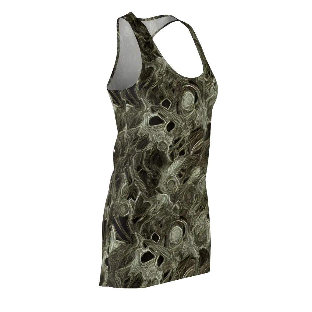Olive Vortex on Racerback Dress — Front Side