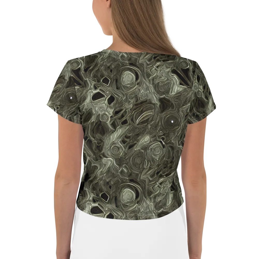 Olive Vortex on Crop Tee — Back