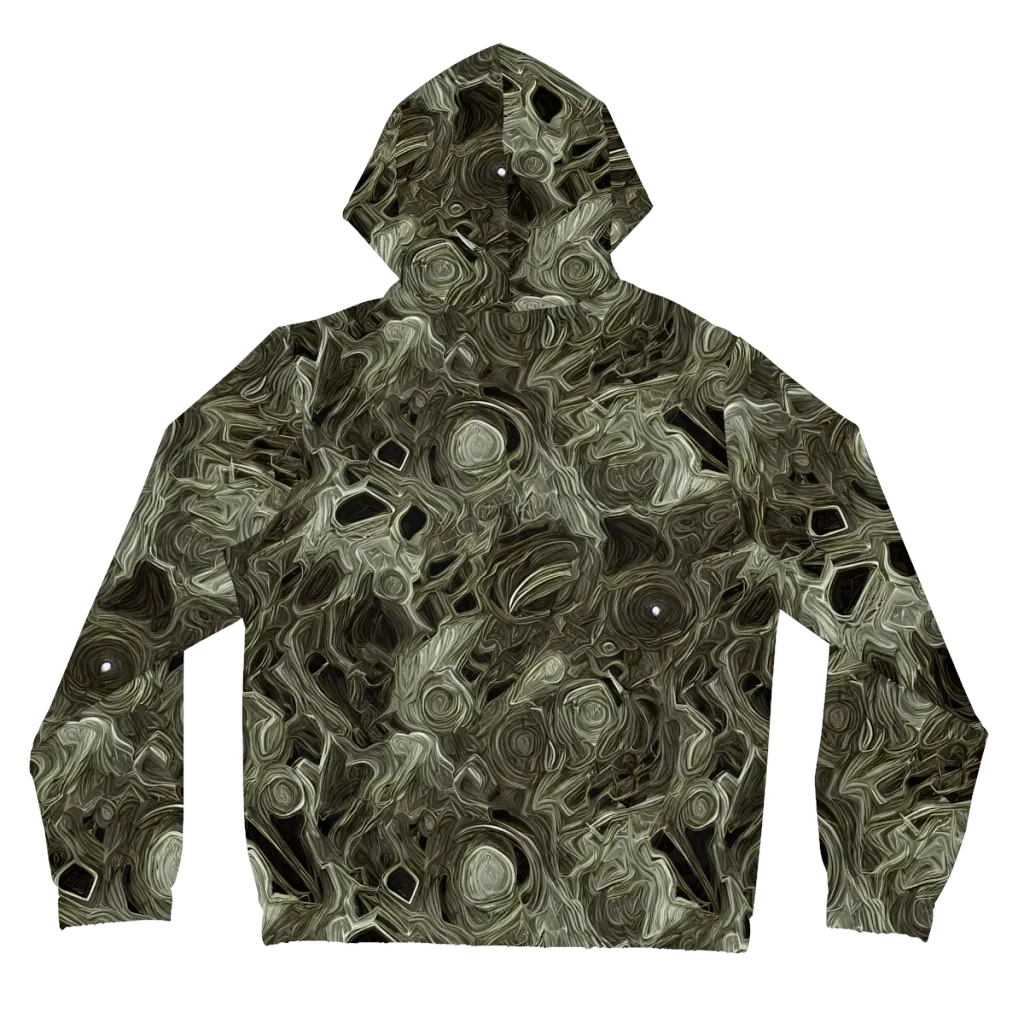 Olive Vortex on Women's Full-Zip Hoodie — Back