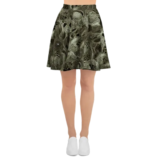 Olive Vortex on a Skater Skirt