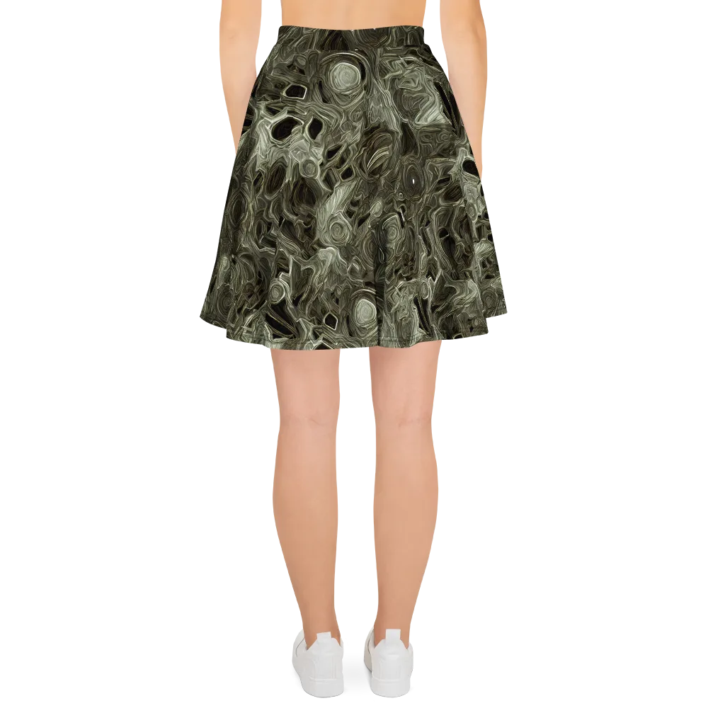 Olive Vortex on Skater Skirt — Back