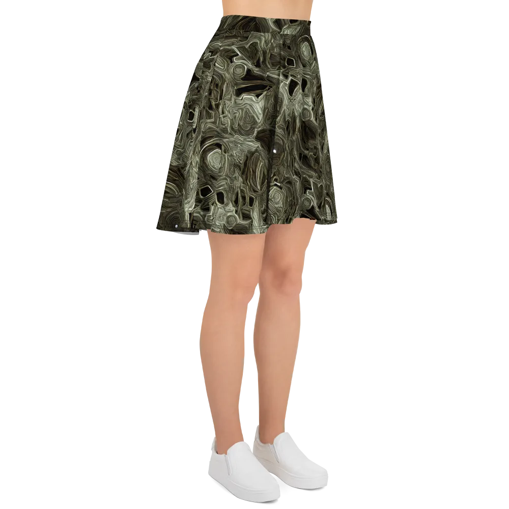 Olive Vortex on Skater Skirt — Right