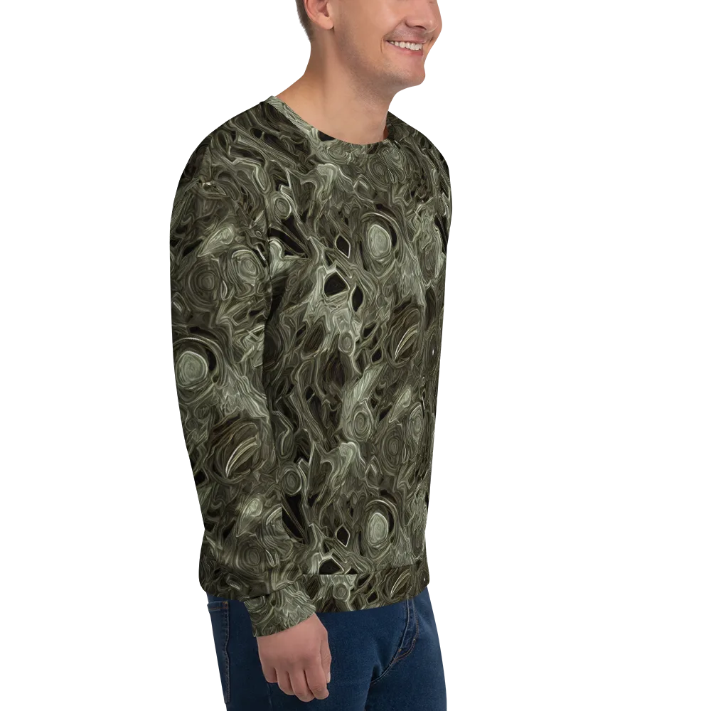 Olive Vortex on Sweatshirt — Right Front