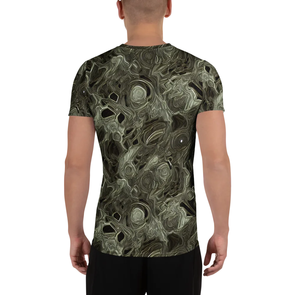 Olive Vortex on Men's Athletic T-Shirt — Back