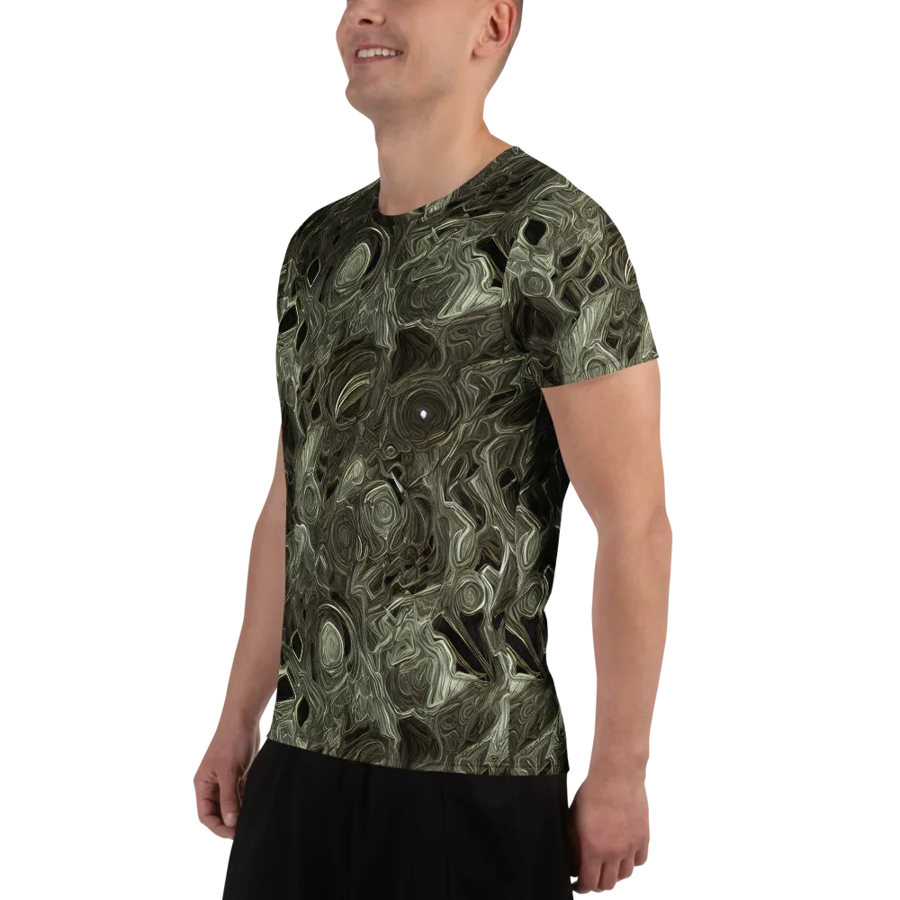 Olive Vortex on Men's Athletic T-Shirt — Left