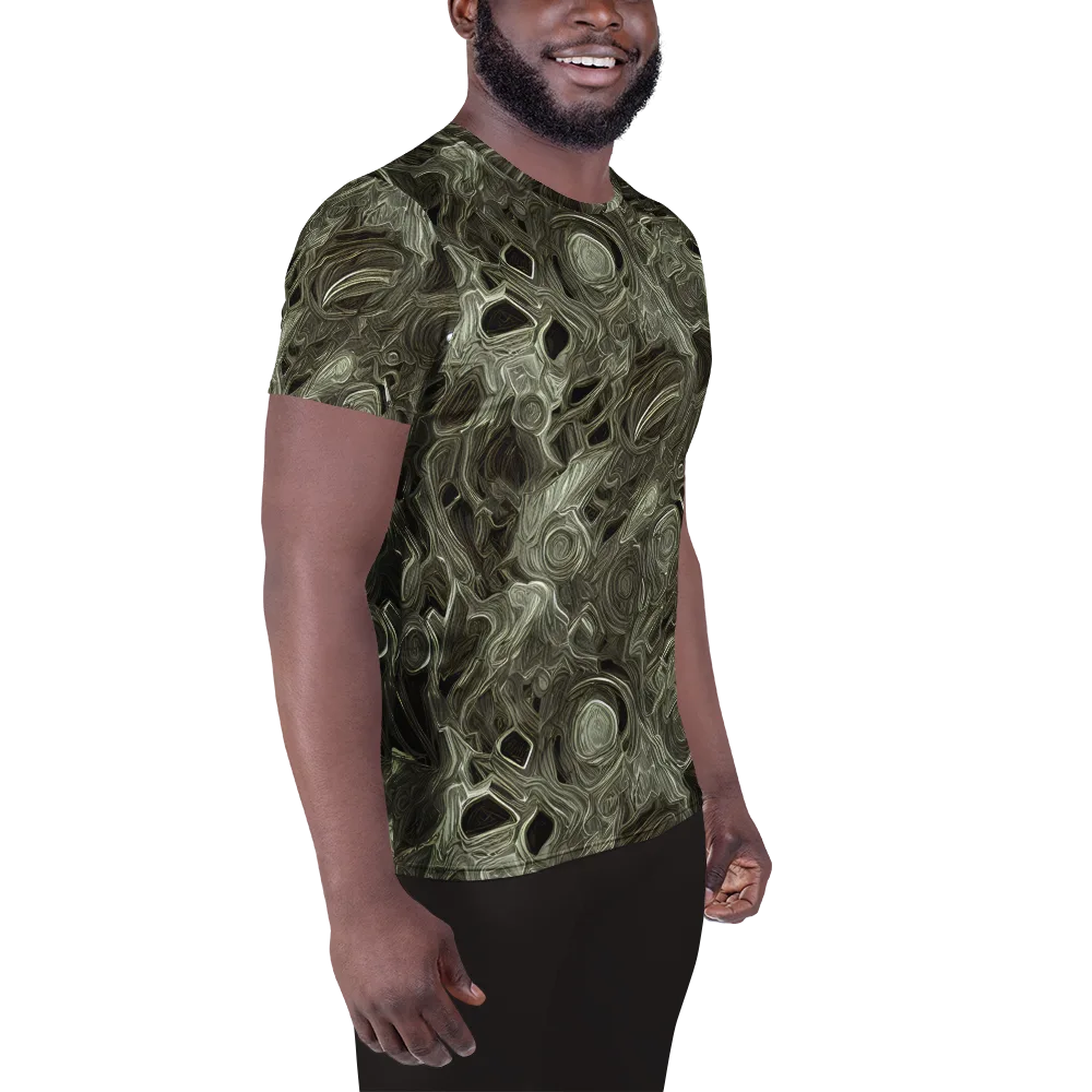 Olive Vortex on Men's Athletic T-Shirt — Right