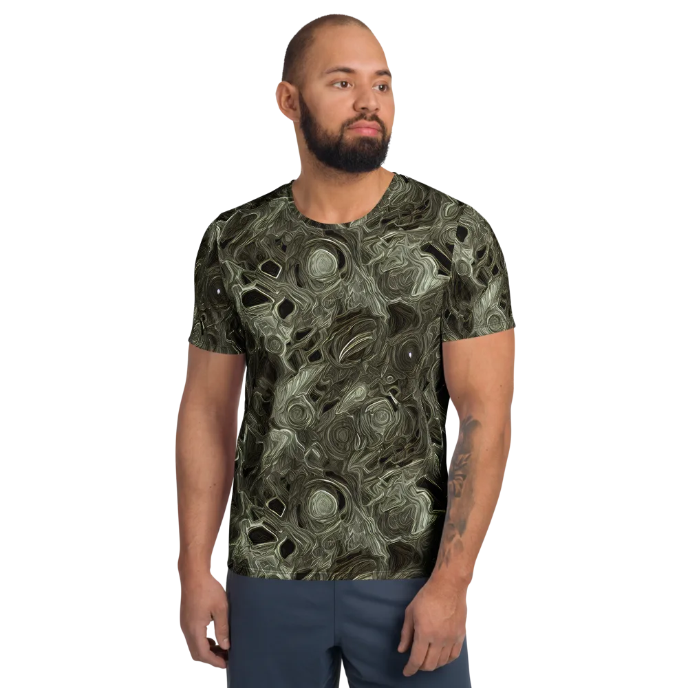 Olive Vortex on Men's Athletic T-Shirt — Front