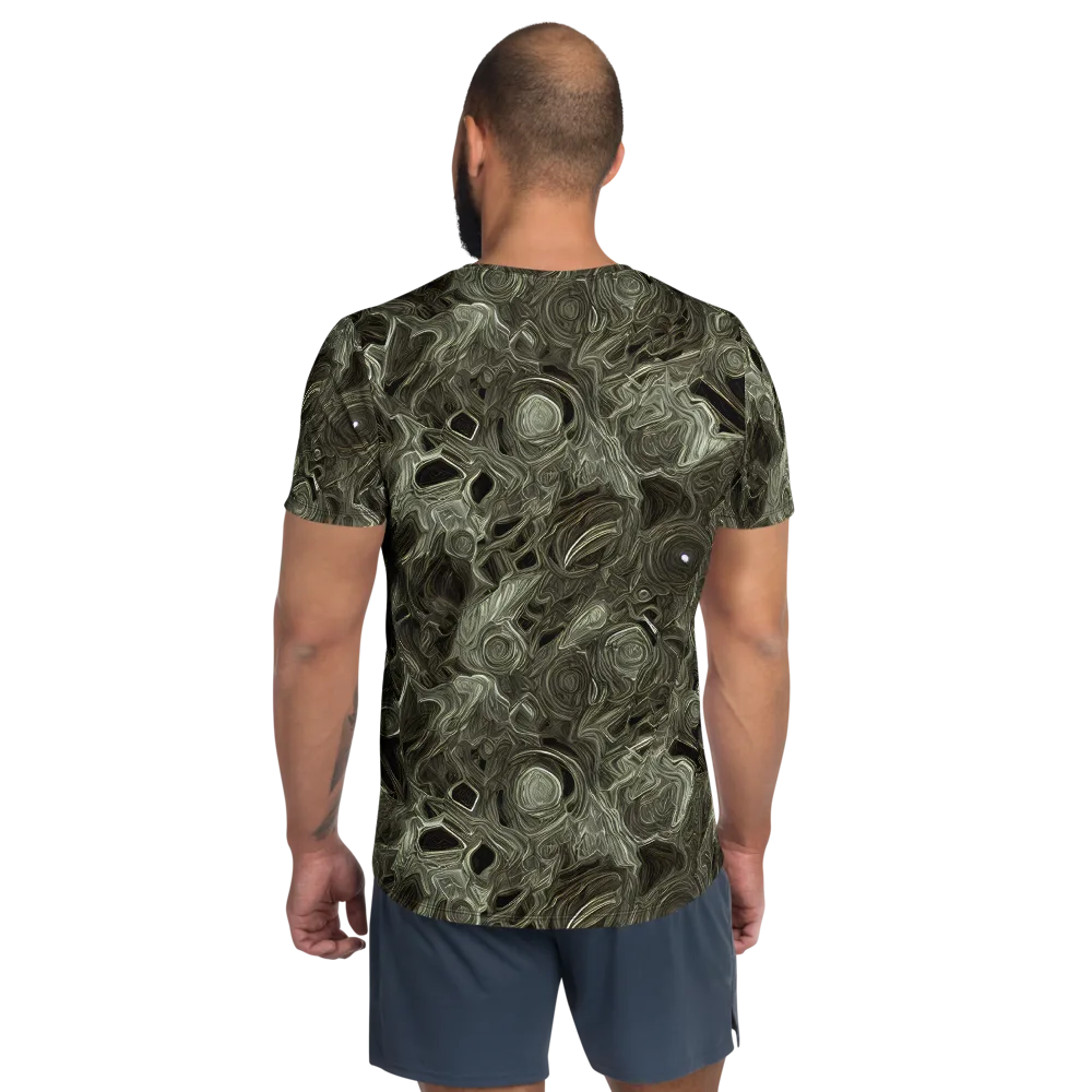 Olive Vortex on Men's Athletic T-Shirt — Back