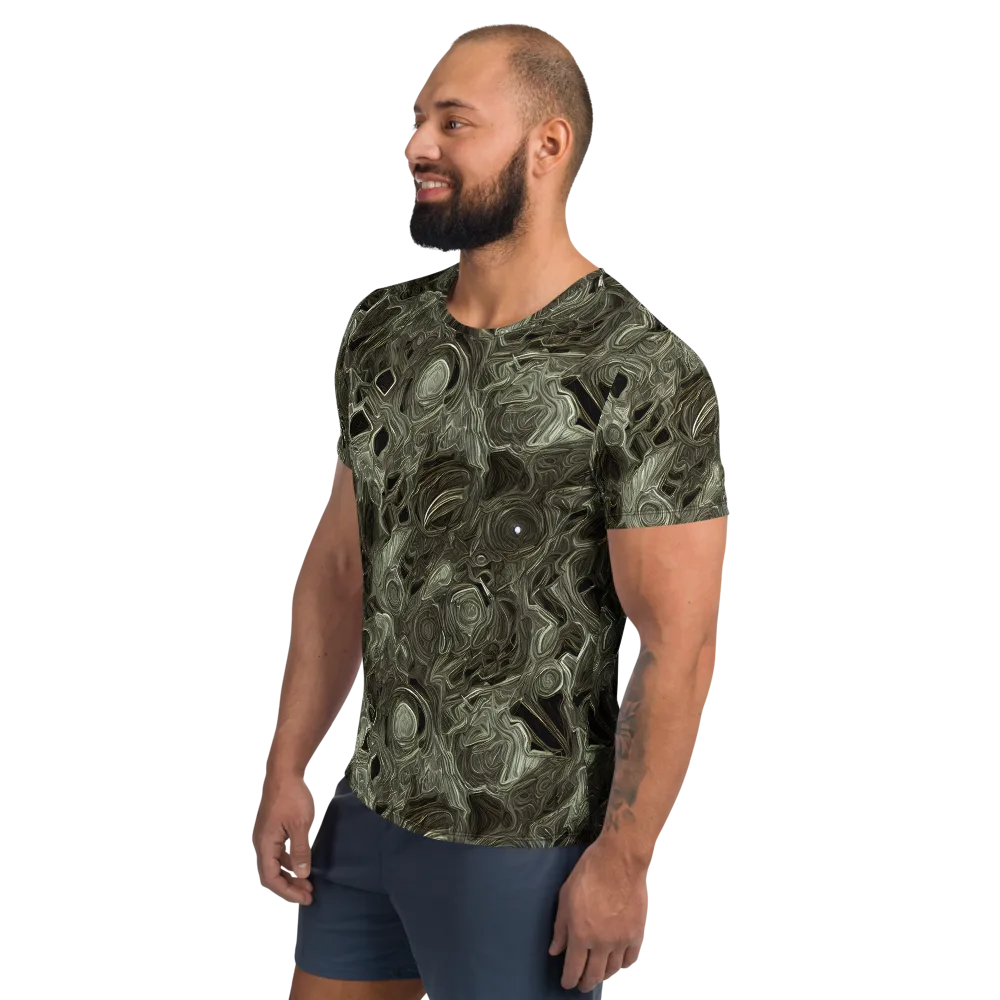 Olive Vortex on Men's Athletic T-Shirt — Left