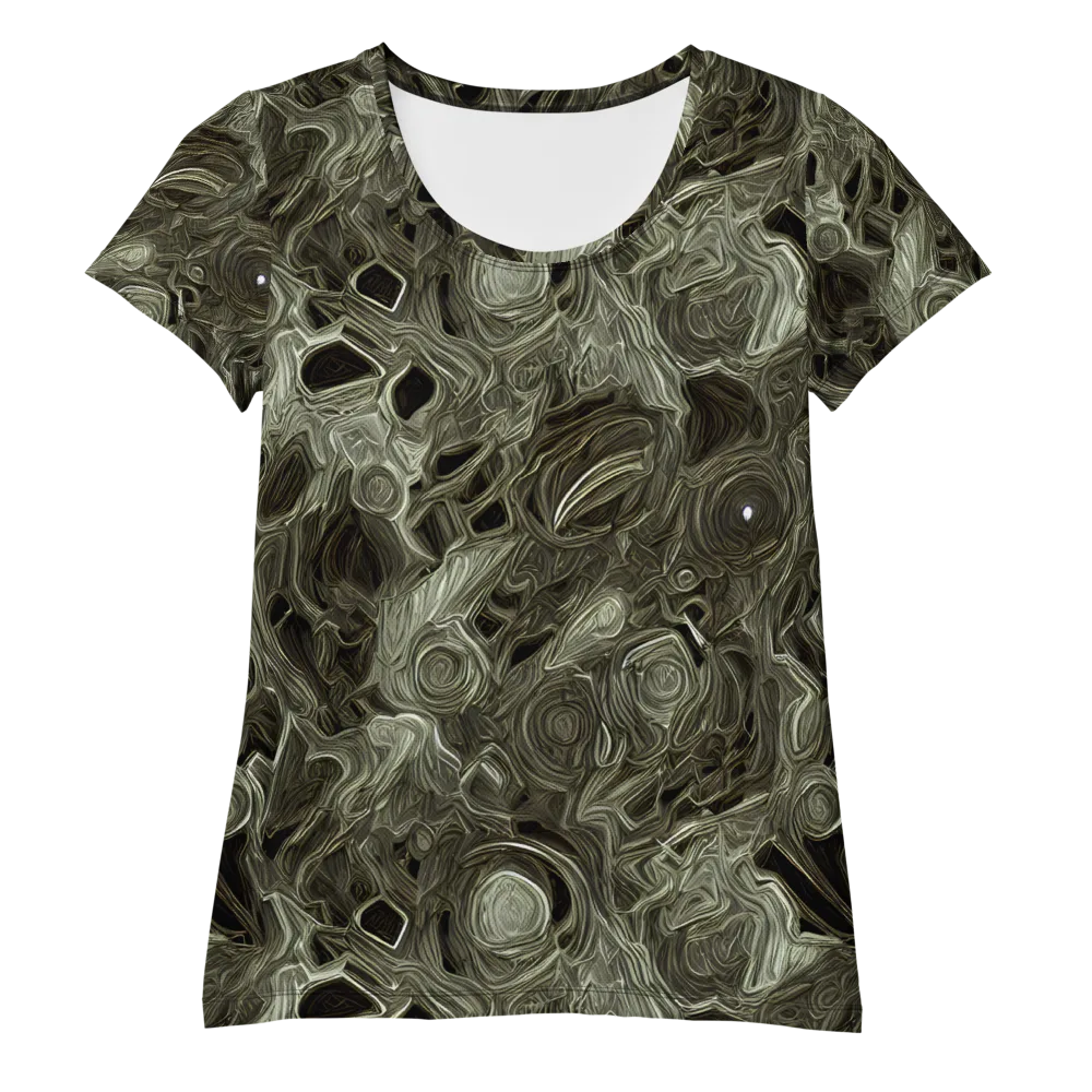 Olive Vortex on Women's Athletic T-Shirt — Front