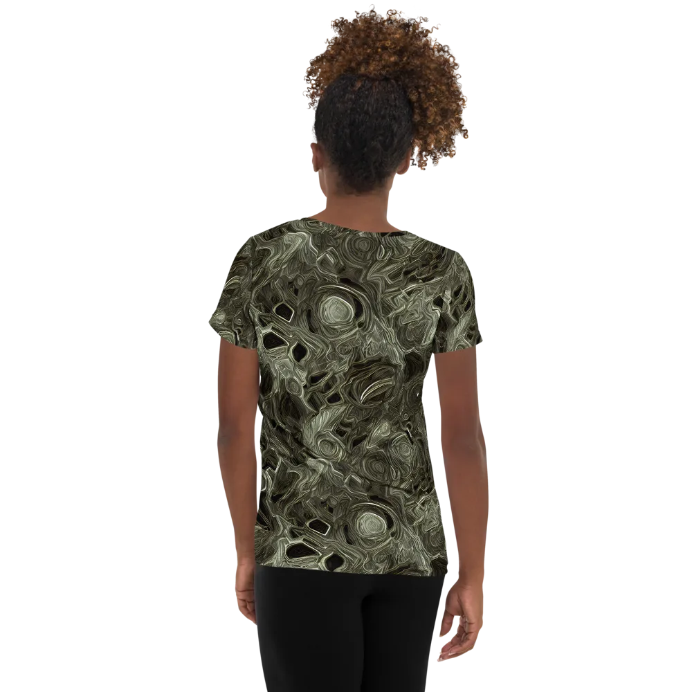 Olive Vortex on Women's Athletic T-Shirt — Back