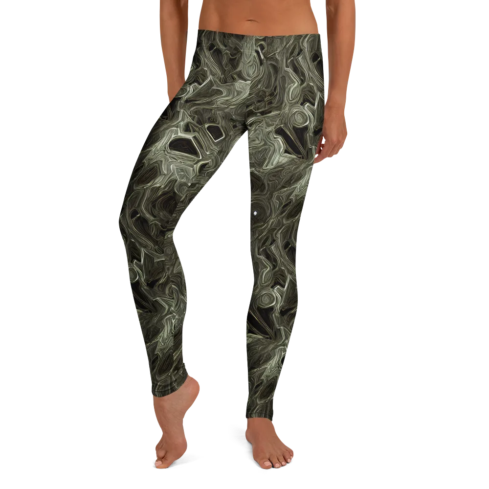 Olive Vortex on Leggings — Front