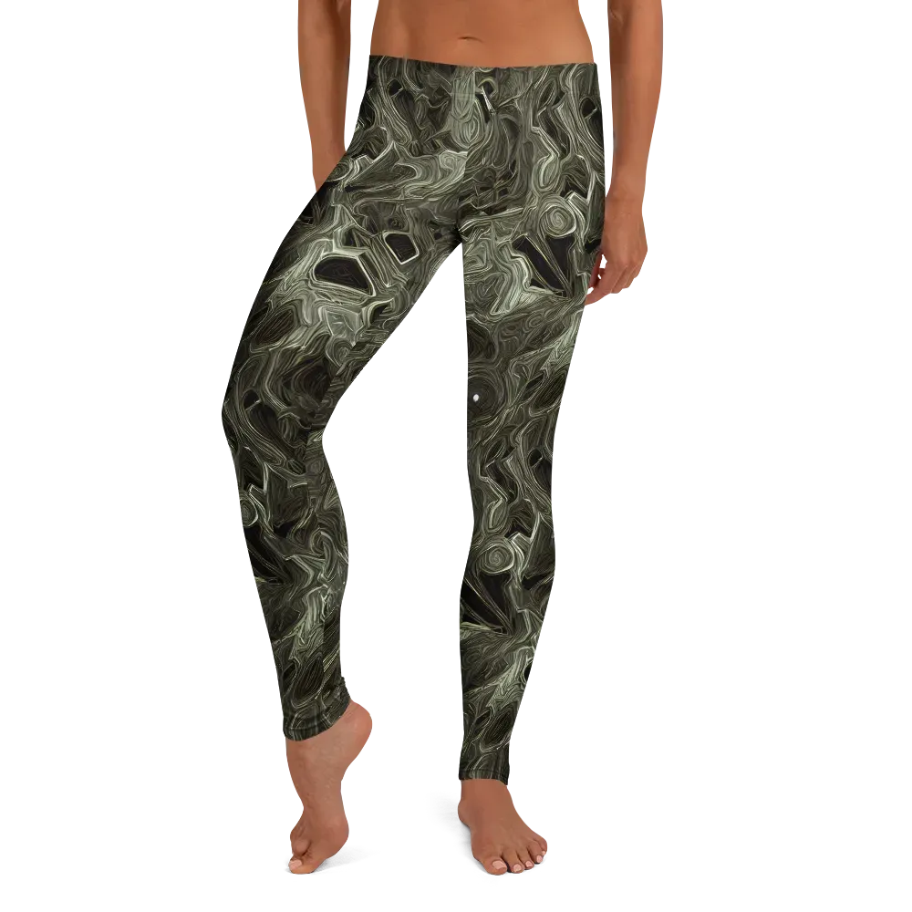 Olive Vortex on Leggings — Front