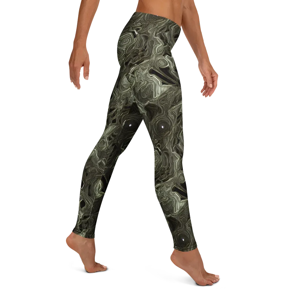 Olive Vortex on Leggings — Right