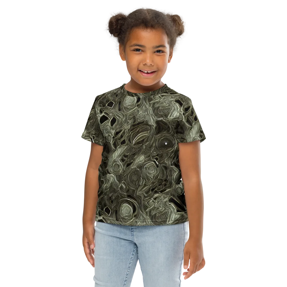 Olive Vortex on Kids Crew Neck T-Shirt — Front