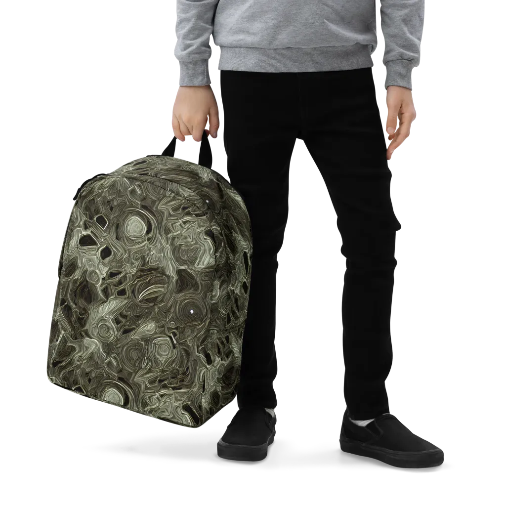 Olive Vortex on Minimalist Backpack — Zoomed-in