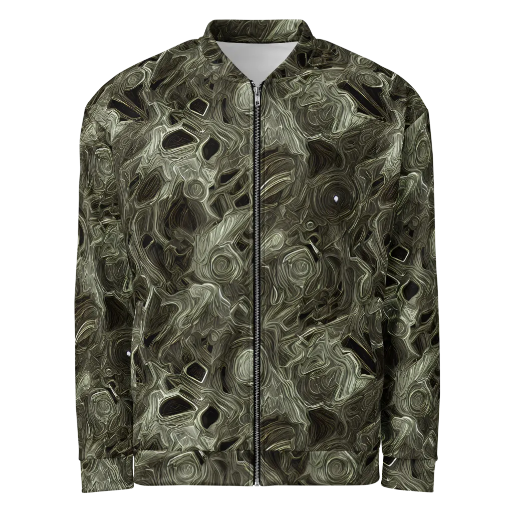Olive Vortex on Bomber Jacket — Front