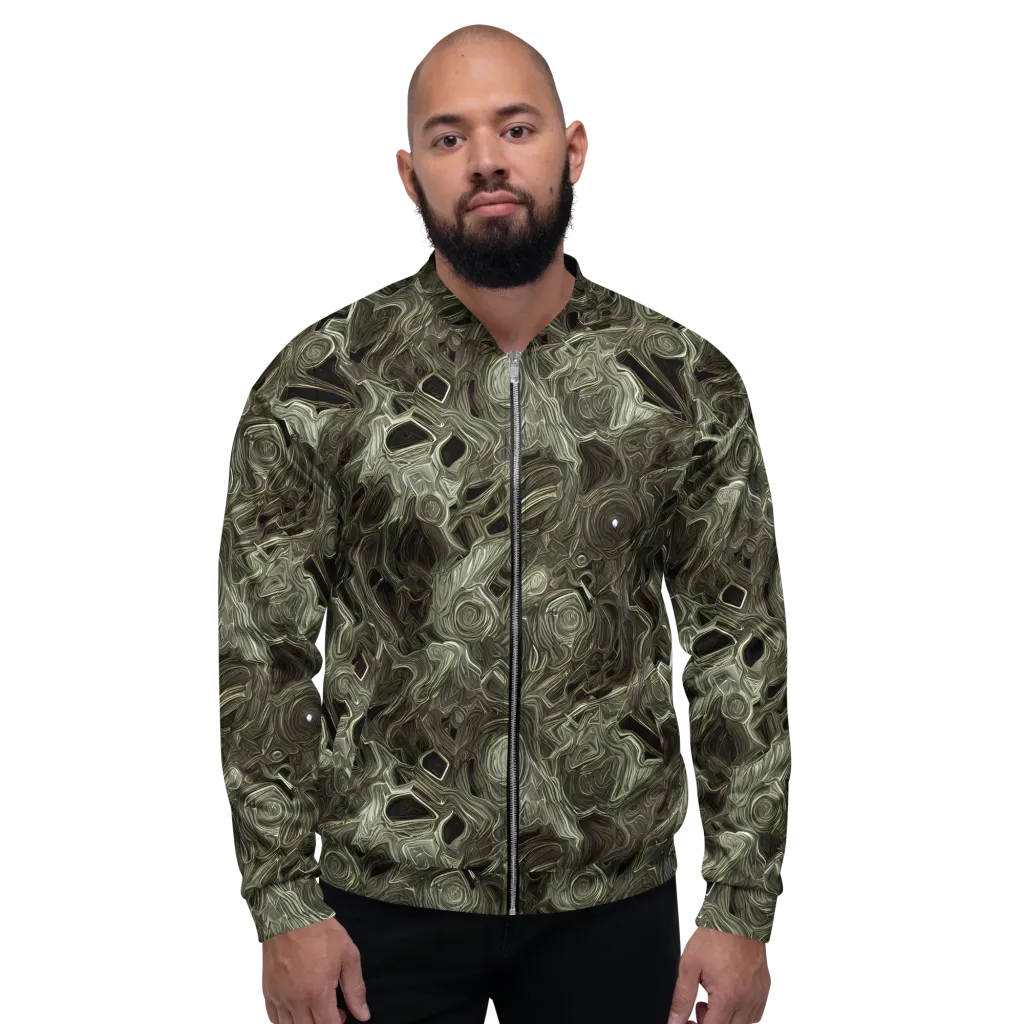 Olive Vortex on Bomber Jacket — Front