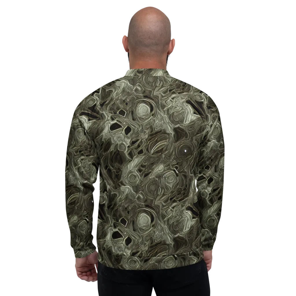 Olive Vortex on Bomber Jacket — Back