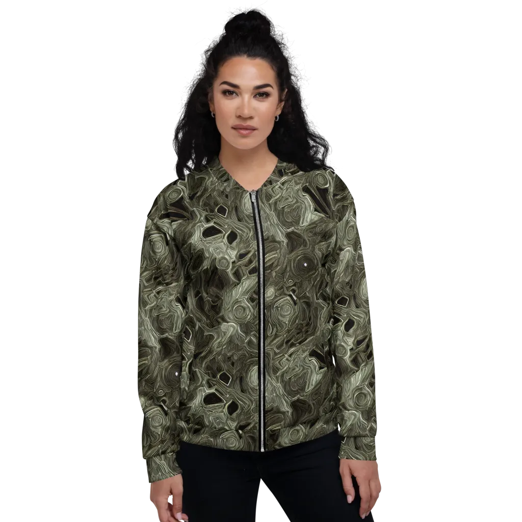 Olive Vortex on Bomber Jacket — Front
