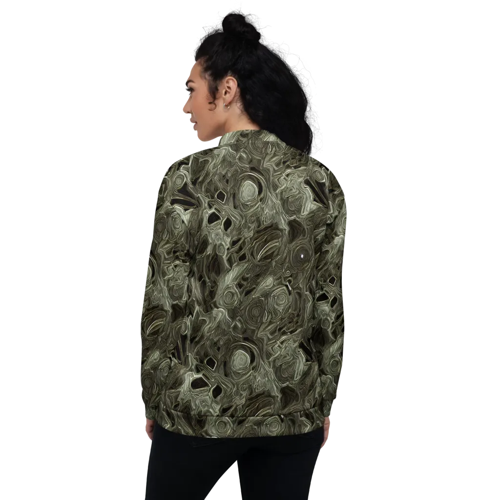 Olive Vortex on Bomber Jacket — Back