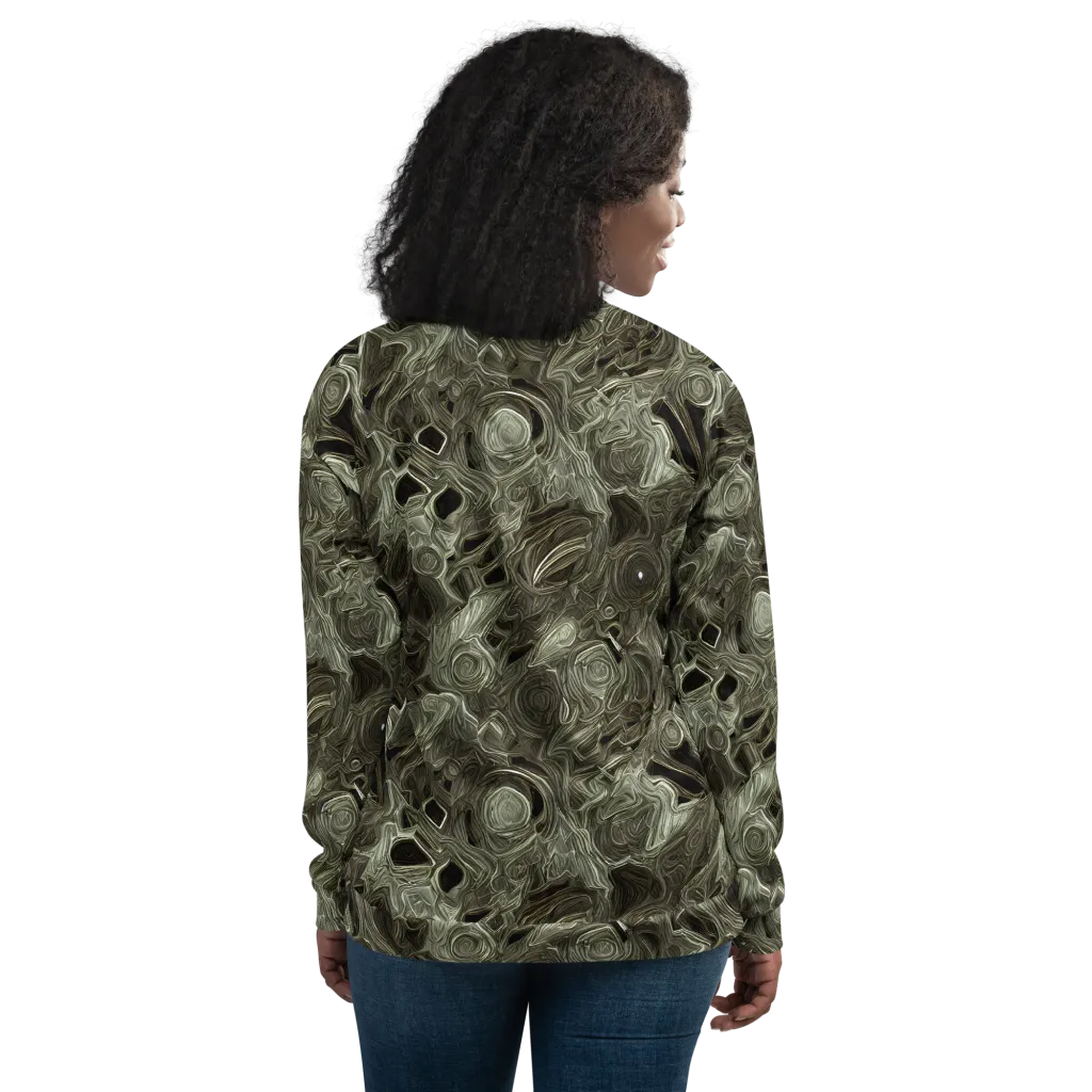 Olive Vortex on Bomber Jacket — Back