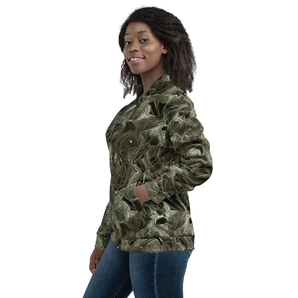 Olive Vortex on Bomber Jacket — Left