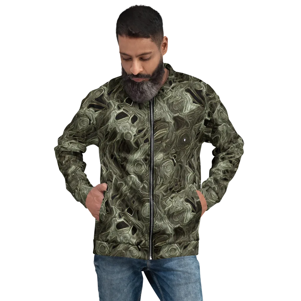 Olive Vortex on Bomber Jacket — Front