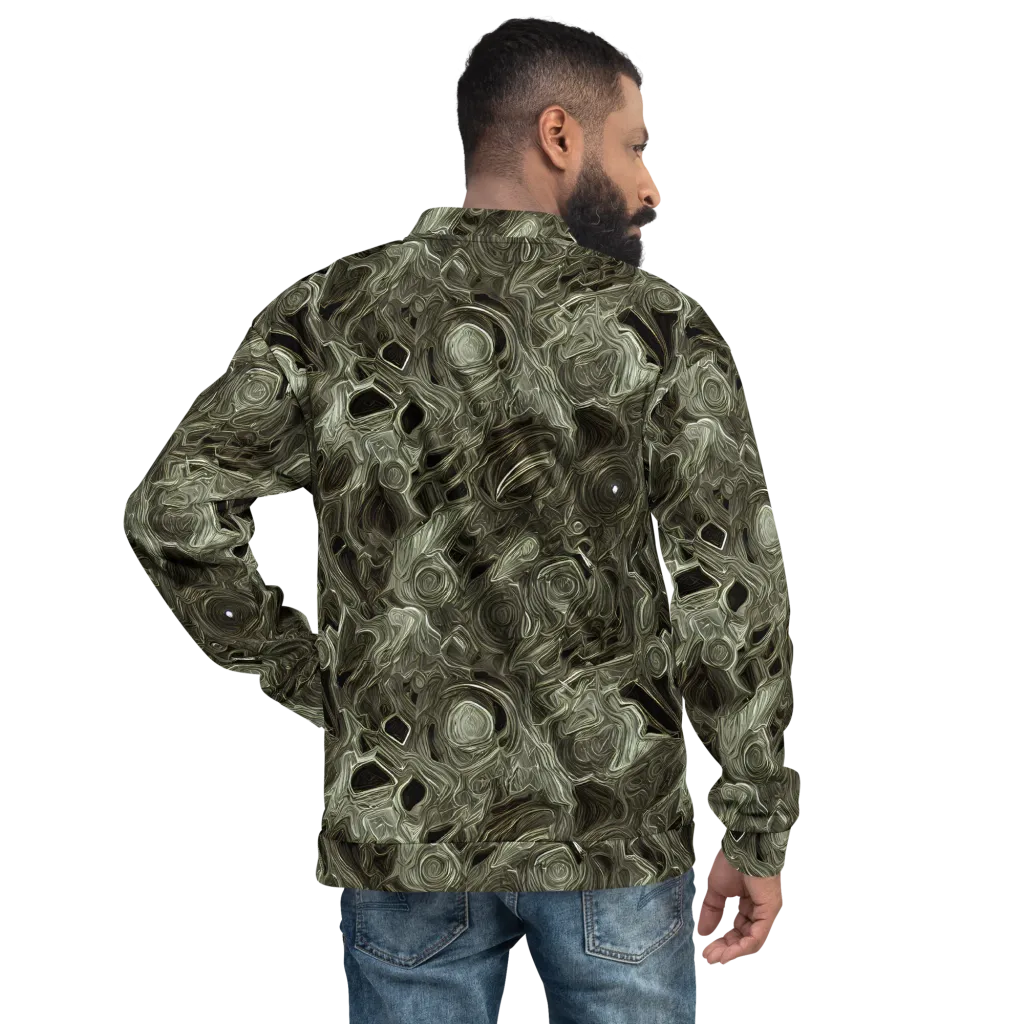 Olive Vortex on Bomber Jacket — Back