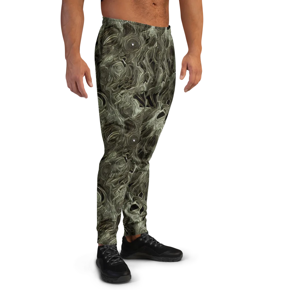 Olive Vortex on Men's Joggers — Right