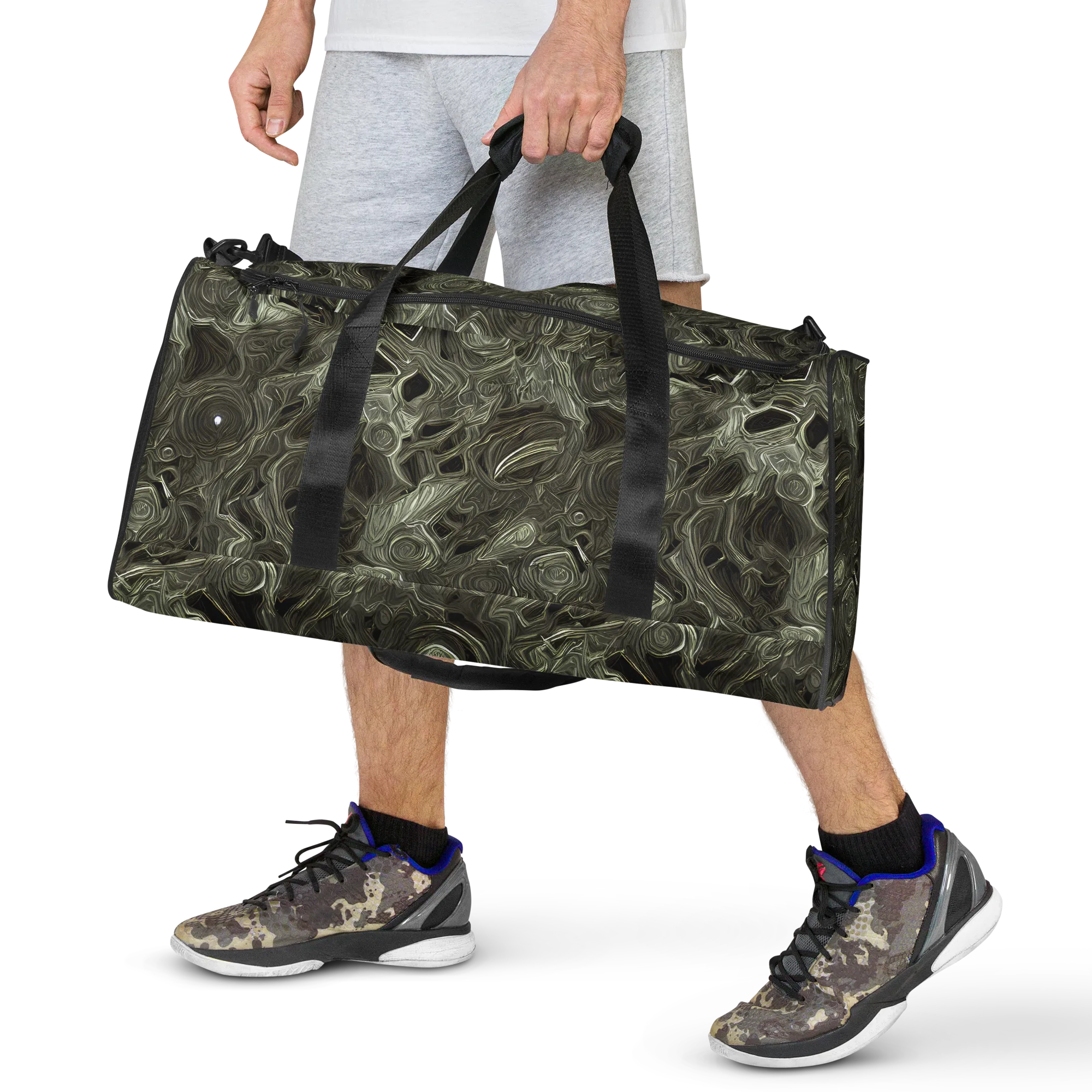 Olive Vortex on Duffle Bag — Front