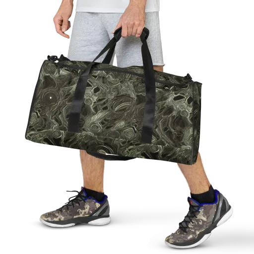 Olive Vortex on a Duffle Bag