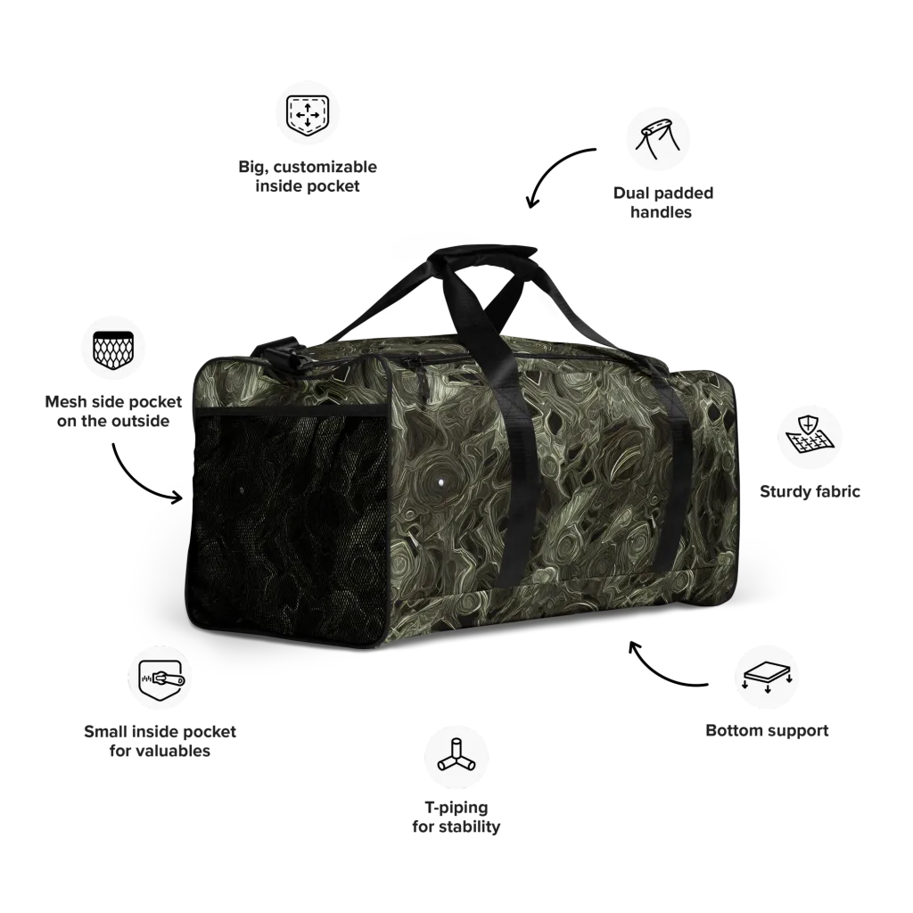 Olive Vortex on Duffle Bag — Right Front