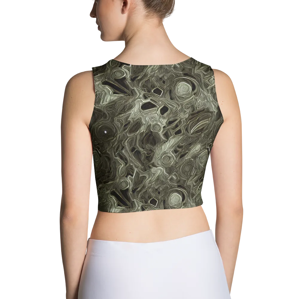 Olive Vortex on Crop Top — Back