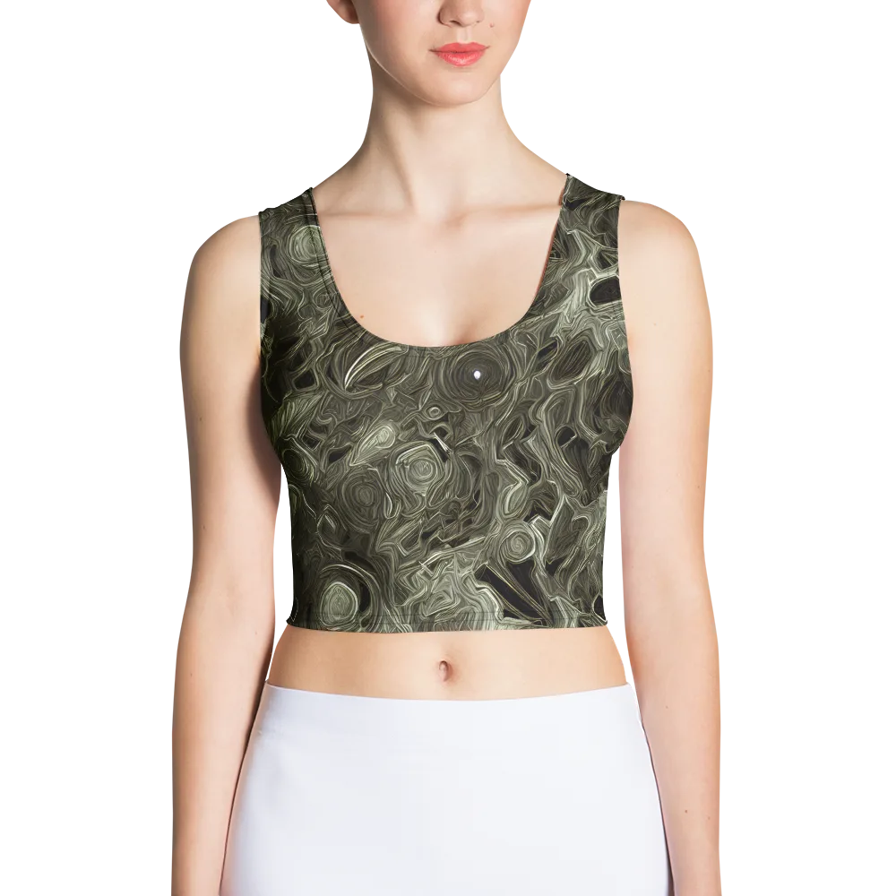 Olive Vortex on Crop Top — Front