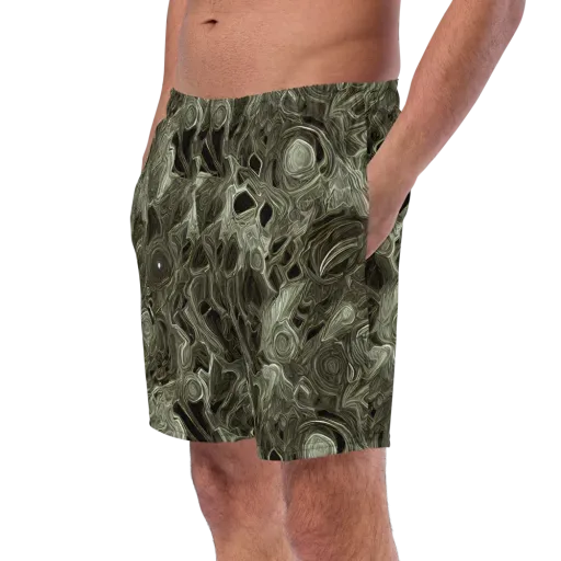 Olive Vortex on a Swim Trunks