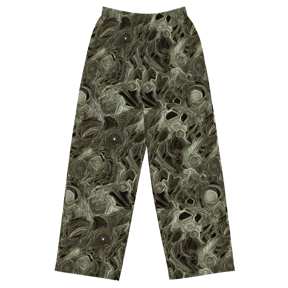Olive Vortex on Wide-Leg Pants — Front